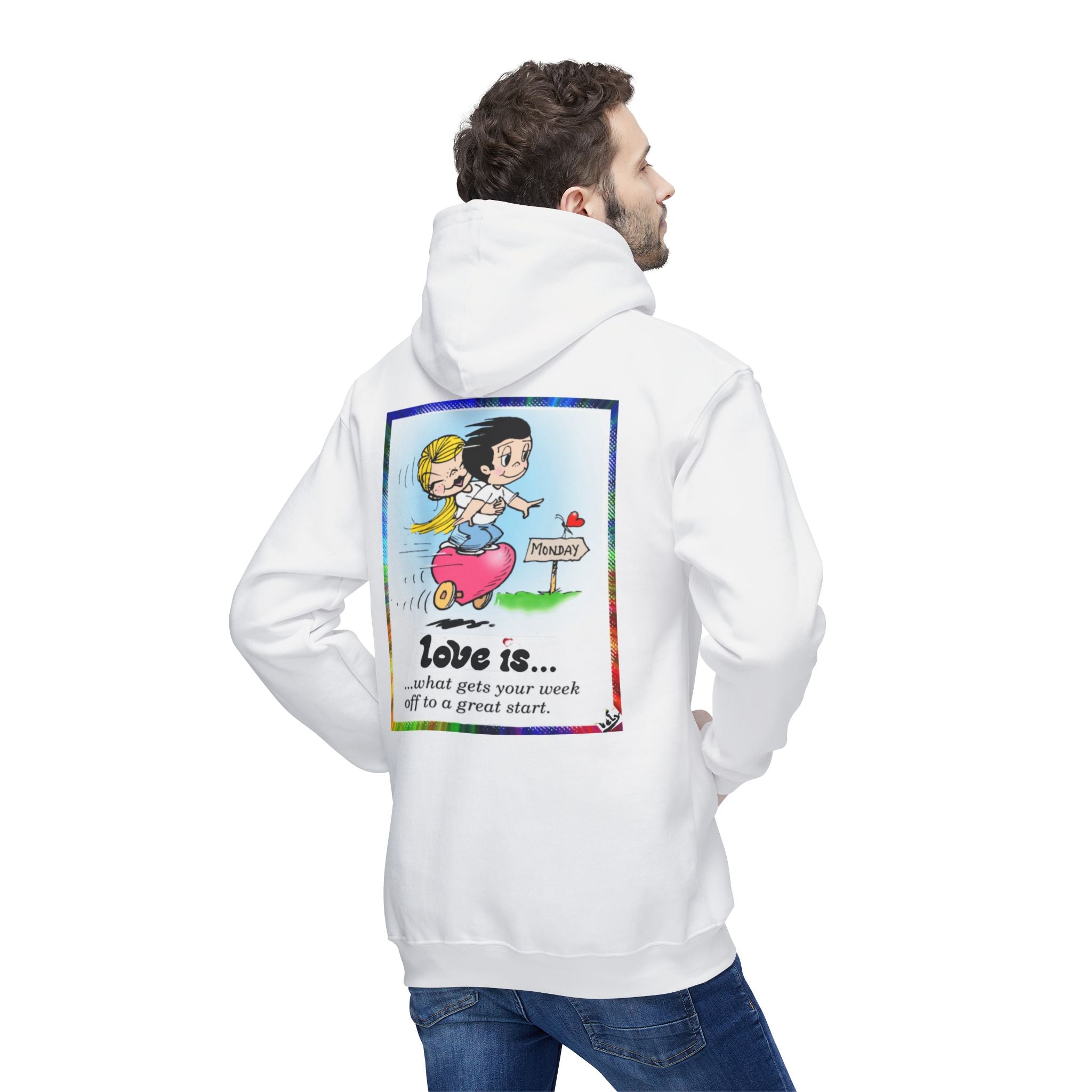 Retro Kawaii Couple Heart Hoodie – Cute Vintage Cartoon Lovers Sweatshirt