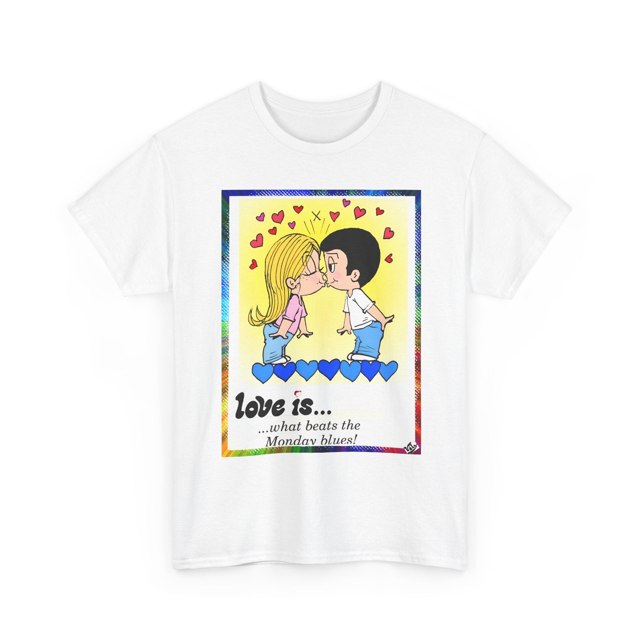 Love Is... Couples Graphic Tee — "Love is..." Romantic Cartoon Shirt for Valentine's Day