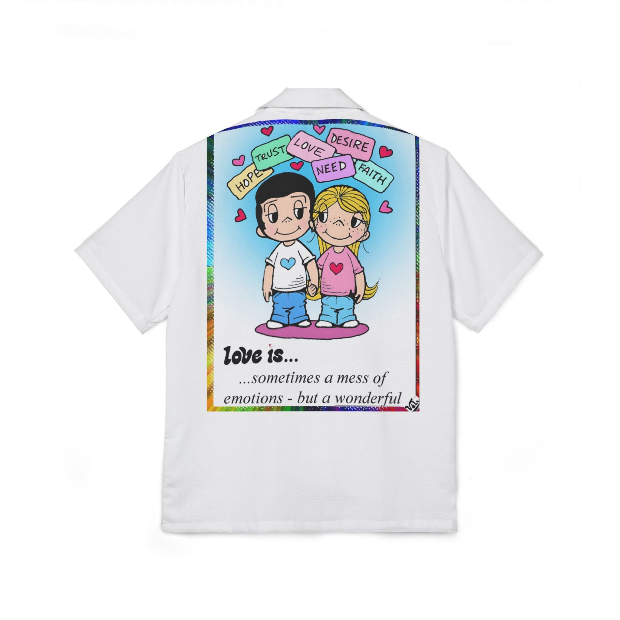 Men's Hawaiian Camp Shirt — Cheerful Floral AOP Gift Tee