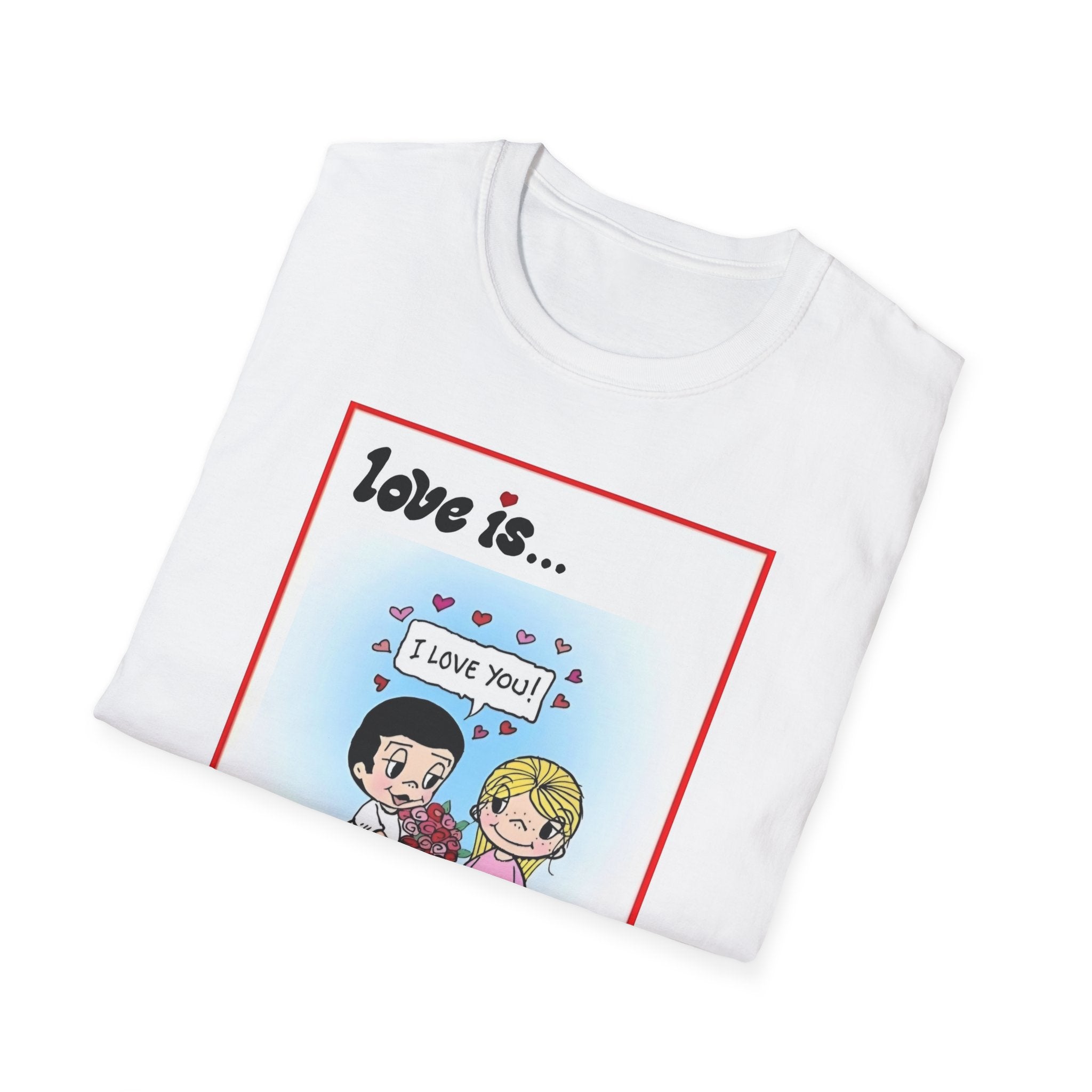 Love Is T‑Shirt — 'Love Is... I Love You' Retro Cartoon Couple Tee
