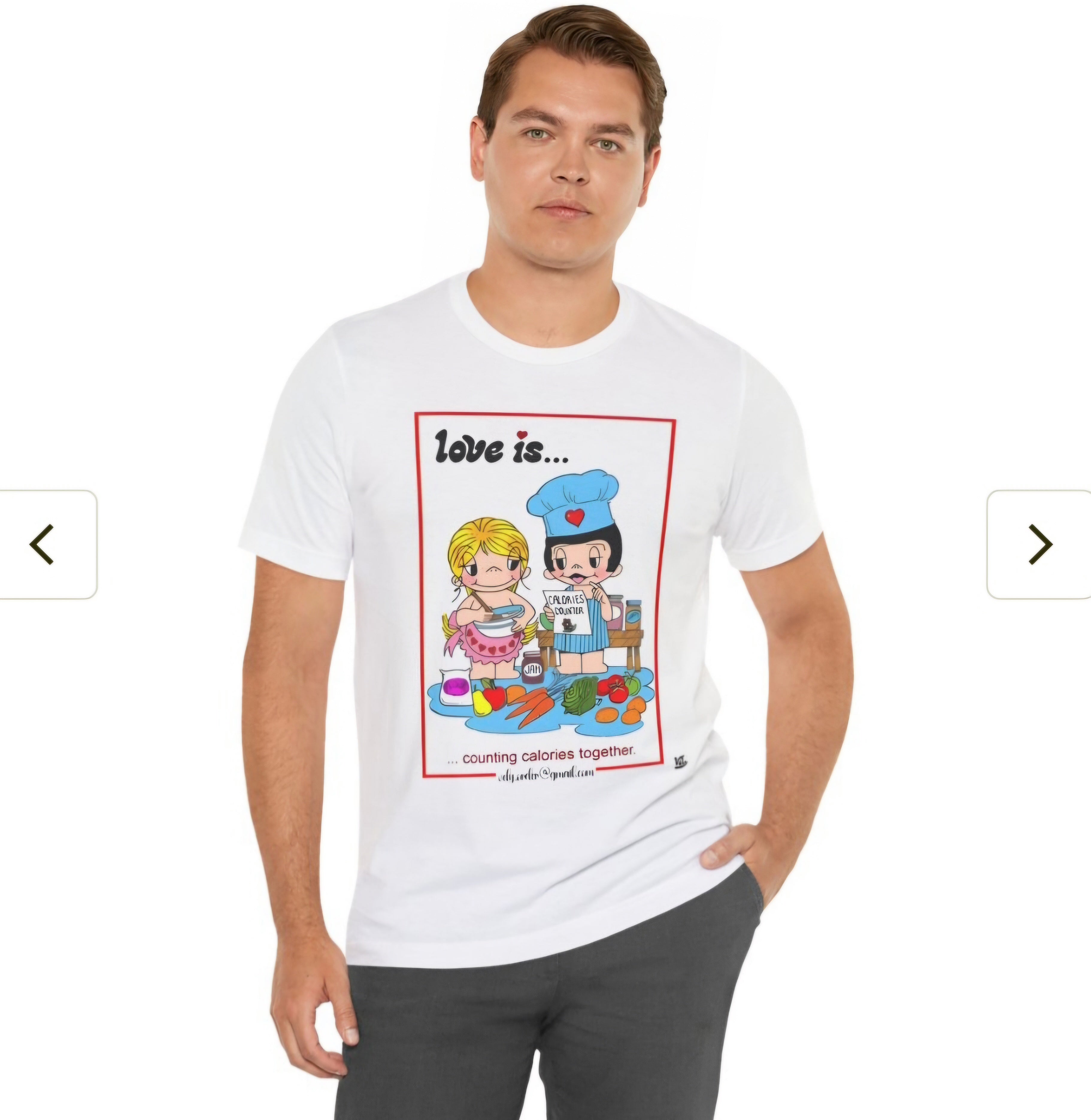 Funny t shirt Love Is... Counting Calories Together T‑Shirt