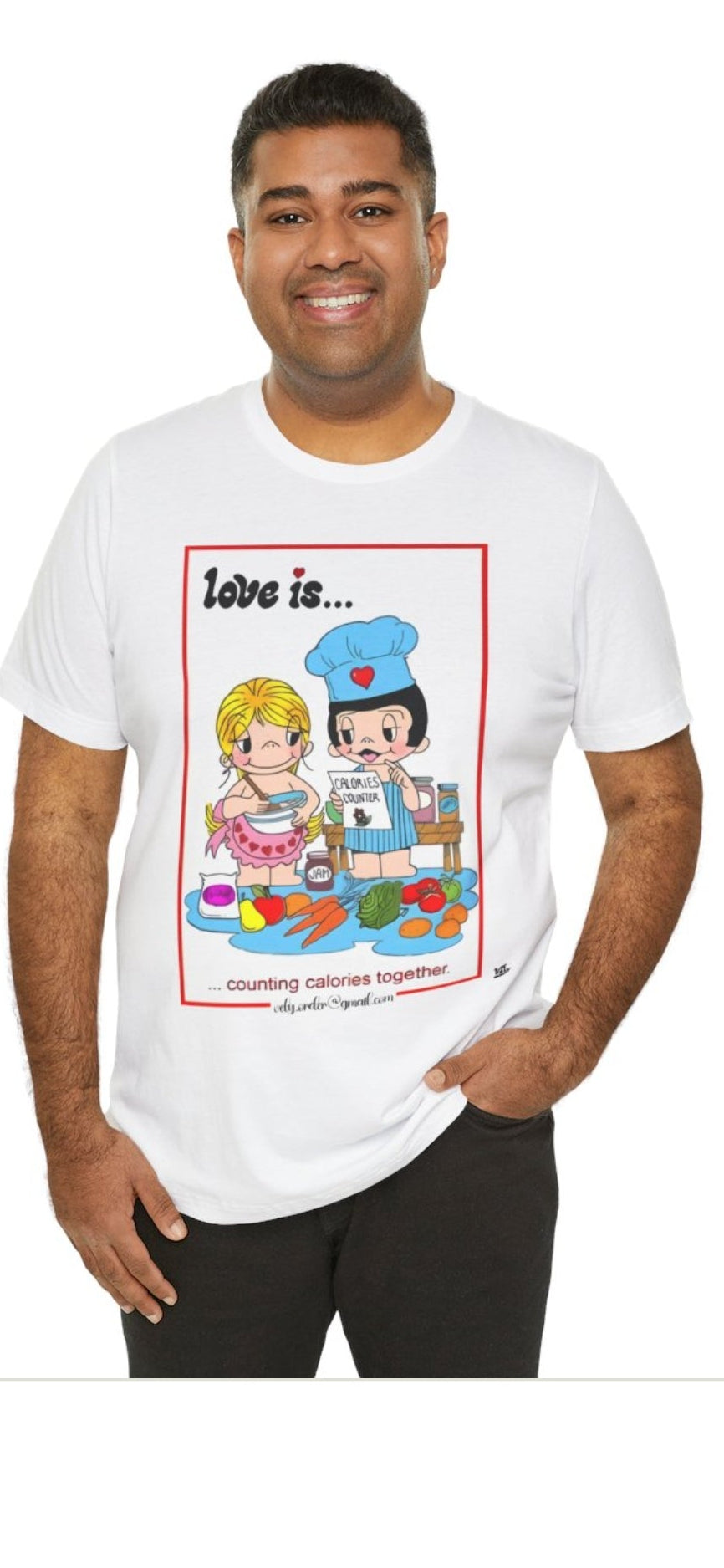 Funny t shirt Love Is... Counting Calories Together T‑Shirt